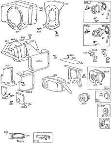 Blowerhsg,mufflers,shielding Diagram and Parts List for 422437-0021-XX  Briggs and Stratton Engine